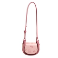 Bolso tipo silla de montar rosa con estampado de osito y correa ajustable fina - Rosa