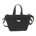 Borsa a tracolla sportiva in nylon nero con chiusura a coulisse e scudo della marca - Nero