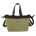 Workwear style drawstring crossbody bag in army green and black contrast colors - Army Green