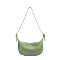 Bolso de hombro verde salvia en cuero texturizado con detalles dorados y estilo moderno - Verde