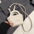 Mini cream white crossbody bag with handle and Louie Daiximan logo print - No Pendant / White