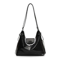Sac fourre-tout noir style ballet avec dentelle blanche et bandoulières en chaîne - Noir