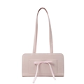 Sac seau rose de niche avec décoration élégante de nœud en ruban et fini brillant - Rose
