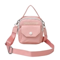 Pink sporty mini crossbody phone bag for women with STORY logo and adjustable strap - Pink