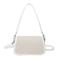 Bolso bandolera pequeño cuadrado en beige y blanco con correas de hombro dobles - Blanco