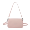 Bolso bandolera minimalista rosa claro con textura tejida y correa ajustable al hombro - Rosa