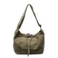 Minimalistische große armeegrüne Canvas-Tragetasche mit verstellbarem Gurt und Tasche - Grün