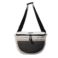 Unisex cream sports crossbody bag with black mesh pocket and adjustable strap - Off White