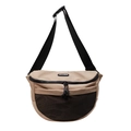 Versatile khaki sports crossbody chest bag with adjustable strap and mesh pocket detail - Khaki
