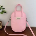 Minimalistische hellrosa Umhängetasche für Handys mit silbernen Hardware-Details - Rosa (Ohne Anhänger)