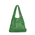 Sac fourre-tout en maille tricotée émeraude fait main avec poignées tressées - Vert
