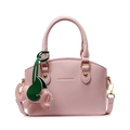 Pink lychee grain bucket bag with elephant charm and gold hardware for women - With Pendant / Pink