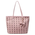 Borsa tote in ecopelle rosa con motivo di orsetto e ciondolo a forma di cane - Con Ciondolo / Rosa