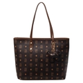 Borsa tote marrone con motivo monogramma a orsetto e ciondolo a forma di cane - Con Ciondolo / Marrone