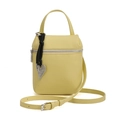 Borsa a tracolla minimalista in pelle giallo chiaro con ciondolo a cuore e tracolla - Giallo (Senza Ciondolo)