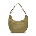 Olive green crescent dumpling bag in durable canvas with adjustable wide shoulder strap - Khaki