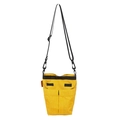 Lightweight yellow nylon crossbody phone bag with adjustable black shoulder strap - Yellow