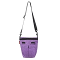 Purple nylon crossbody bag with casual sporty design and black shoulder strap details - Purple