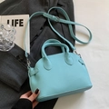 Sac à main bleu menthe texture litchi avec bandoulière réglable pour femmes - Bleu (Sans Pendentif)