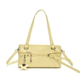 Borsa a mano vintage francese giallo chiaro con tracolla e ciondolo a stella - Giallo