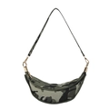 Bolso bandolera minimalista en forma de luna con camuflaje clásico y herrajes dorados - Camuflaje Verde
