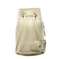Sac seau minimaliste blanc crème avec cordon de serrage en similicuir texturé de qualité - Jaune