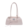 Minimalist light pink underarm bag with silver hardware and chic tassel zipper details - Pink