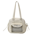 Cream-colored Japanese style ita bag featuring a transparent window and star details - Off White