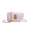Elegante borsa a tracolla trapuntata rosa ciliegia con catena e sfera oro - Rosa