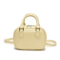 Sac à main rétro chic en similicuir jaune avec lettrage embossé et bandoulière - Jaune