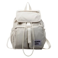 Mochila de viaje minimalista en color crema con gran capacidad y tejido de nailon ligero - Blanco Roto