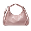 Schicke Handtasche aus rosa Ölwachs-Leder für Damen mit einzigartigen geknoteten Griffen - Rosa
