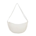Bolso bandolera de media luna de pana blanco crema minimalista con correa ajustable mujer - Blanco