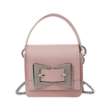 Mini bolso bandolera rosa con hebilla de lazo plateada grande y elegante cadena de metal - Rosa