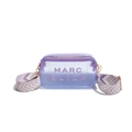 Transparent purple crossbody bag with MARC ELIZA lettering and woven wide shoulder strap - Purple