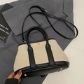 Chic black and white bucket bag with pebble leather trim and detachable shoulder strap - Black Large (Without Pendant)