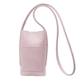 Hellrosa Handy-Umhängetasche aus PU-Leder mit Litschi-Muster und Schultergurt - Rosa