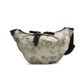 Borsa a tracolla beige a mezzaluna con stampa di orsetti e cinturino regolabile - Verde