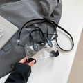 Borsa trasparente in PVC con finiture in pelle nera e tracolla per donna - Nero