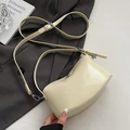 Chic cream oil-wax leather handbag with metallic ball clasp and adjustable shoulder strap - No Pendant / Yellow
