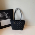 Large black tote bag with gray deer prints and long shoulder straps for daily use - Black without Pendant