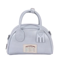 Sac à main bowling en similicuir bleu clair avec poignées créatives en forme de couverts - Bleu