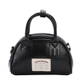 Sac bowling noir avec détails cuillère et fourchette et écusson en tissu style rétro - Noir