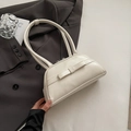 Minimalistische cremeweiße Umhängetasche mit Schleife für elegante Büromode - Weiß