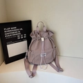 Minimalist lavender drawstring backpack for women in lightweight nylon for travel use - Purple
