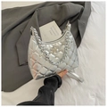 Silver quilted chain bag with rhinestone embellishments and a metal star detail - Silver