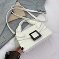 White snakeskin embossed handbag with knot handle and adjustable shoulder strap - Off White