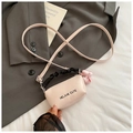 Mini sac polochon rose avec logo HELAHE CUTE et poignée noire froncée pour femme - Petit / Rose