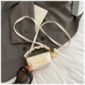 Mini sac à main blanc avec poignée à froufrous et broderie HELAHE CUTE jaune - Petit / Blanc