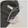 Mini croissant-shaped crossbody bag in light purple PU leather with silver hardware - Light Purple without Charm